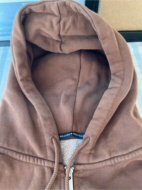 Brandy Melville Brown Fleece-Lined Zip Hoodie